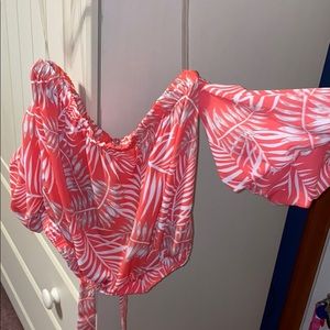 Charlotte Russe Crop Top Off Shoulders w/ sleeves